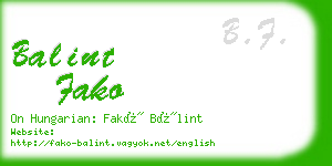 balint fako business card